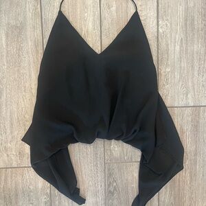 Black Drape Open-Back Halter